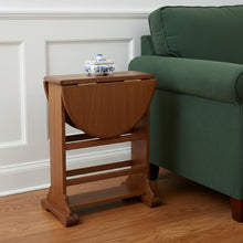 Load image into Gallery viewer, Solid Wood Oval Drop Leaf End Table - Brown