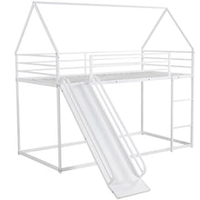 Load image into Gallery viewer, Twin Over Twin House Bunk Bed With Ladder And Slide