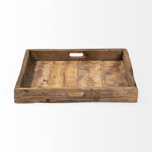 Load image into Gallery viewer, 24" Square Reclaimed Wood Tray With Handles - Brown