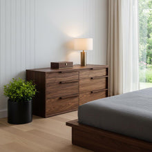 Load image into Gallery viewer, Six Drawer Double Dresser - Walnut / Brown