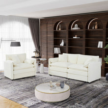 Load image into Gallery viewer, Modern Upholstered Chenille Loveseat And Armchair Set With Pillows