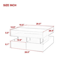 Load image into Gallery viewer, Lift Top Coffee Table With 2 Drawers, Hidden Space And LED Lights For Living Room
