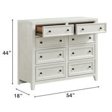 Load image into Gallery viewer, 8 Drawer Dresser With Framed Fronts And Smooth Metal Glides