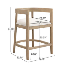 Load image into Gallery viewer, Modern Rubberwood Counter Stool Set With Upholstered Seats
