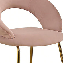 Load image into Gallery viewer, Boucle Metal Curved Back Dining Side Chair - Pink / Gold
