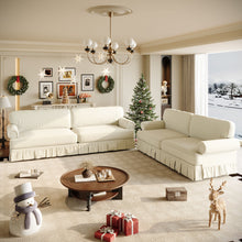 Load image into Gallery viewer, Luxuriously Comfortable Cloud Couch With Elegant Rolled Arms & Pleated Skirt Design