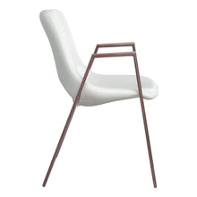 Load image into Gallery viewer, Faux Leather Open Back Dining Arm Chairs (Set of 2) - White