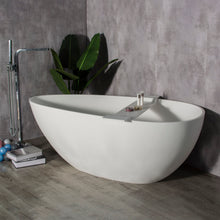 Load image into Gallery viewer, Solid Surface Stone Resin Freestanding Egg Shape Bathtub For The Bathroom - Matte White