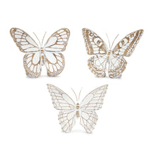 Load image into Gallery viewer, Poly Butterfly Tabletop Sculpture (Set of 3) - Brown / White