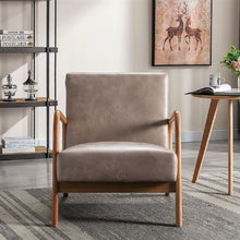 Load image into Gallery viewer, Classic Mid-Century Modern Accent Chairs, Open Framed Armchair With Cushioning