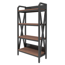 Load image into Gallery viewer, Bakers Rack Storage Shelves 4 Level Mental And Wooden Kitchen Shelves, Kitchen Organizers And Storage, For Garage, Pantry, Bathroom, Closet - Black / Black Brown