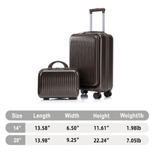 Load image into Gallery viewer, Luggage Set With Cosmetic Case, Combination Lock, Front Opening Design