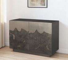 Load image into Gallery viewer, 30" Distressed Metal Texture Door Accent Cabinet With Two Doors - Gray