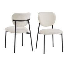 Load image into Gallery viewer, Modern Upholstered Dining Chairs With Metal Legs (Set of 2) - Beige