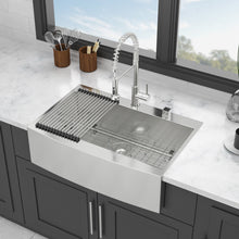 Load image into Gallery viewer, Farmhouse Style Topmount Apron Front Kitchen Sink With Easy Maintenance In Stainless Steel - Black