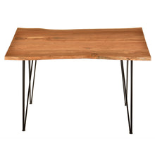 Load image into Gallery viewer, 48" Solid Wood And Iron Dining Table - Brown