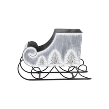 Load image into Gallery viewer, Galvanized Christmas Sleigh Tabletop Sculpture - Gray