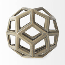 Load image into Gallery viewer, Crackle Glaze Geometric Sculpture - Khaki
