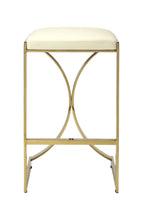 Load image into Gallery viewer, Backless Counter Height Bar Chair - Off White / Gold