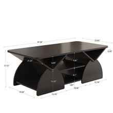 Load image into Gallery viewer, Geometric Engineered Coffee Table With Rounded Corners With Open Shelves