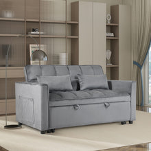 Load image into Gallery viewer, 3 In 1 Pull Out Couch Convertible Sofa Bed With Reclining Backrest
