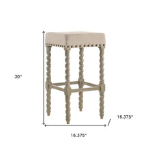 Load image into Gallery viewer, Backless Bar Height Chair With Footrest 30" - Cream And Gray