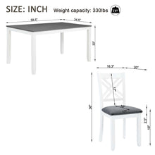 Load image into Gallery viewer, Kitchen Dining Set, Rectangular Dining Table & Upholstered Chairs
