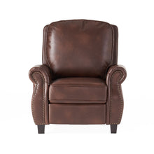 Load image into Gallery viewer, Neville - Recliner Chair With Push Back Function And Birch Wood Legs - Brown