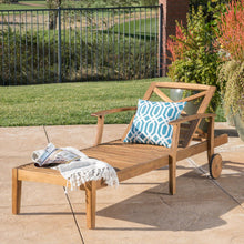 Load image into Gallery viewer, Perla - Chaise Lounge With Wheels And Customizable Cushion Options - Teak