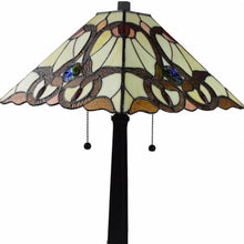 Load image into Gallery viewer, Metal Two Light Candlestick Table Lamp With Beige Empire Shade - Dark Brown