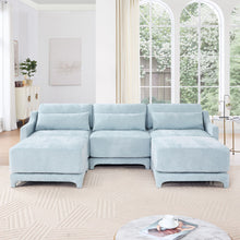 Load image into Gallery viewer, Stylish Sofa With Ottoman And Lumbar Pillows, Ergonomic Design