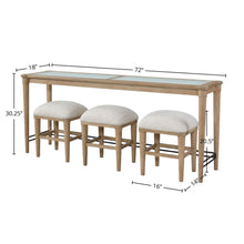 Load image into Gallery viewer, Glass Console Table With 3 Stools - Frosted
