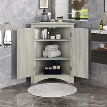 Load image into Gallery viewer, Triangle Bathroom Storage Cabinet With Adjustable Shelves, Freestanding Floor Cabinet For Home Kitchen