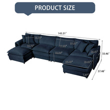 Load image into Gallery viewer, Modern Comfy Deep Seat Modular Sectional Sofa Cloud Couch With Ottoman