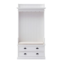 Load image into Gallery viewer, Classic Entryway Coat Rack And Bench With Drawers - White