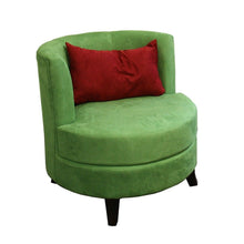 Load image into Gallery viewer, Microfiber Retro Round Accent Chair With Contrast Pillow - Green