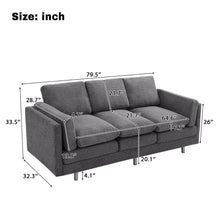 Load image into Gallery viewer, 3 Seater Sofa With Dual Layer Seat Cushions