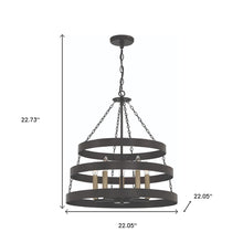 Load image into Gallery viewer, Candle Style Five Light Metal Dimmable Chandelier - Black / Gold