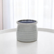 Load image into Gallery viewer, Striped Round Pot Planter (487408) - Gray
