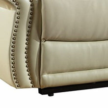 Load image into Gallery viewer, Faux Leather Manual Reclining Love Seat With Storage - Beige