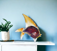 Load image into Gallery viewer, Murano Fish Figurine Tabletop Sculpture - Black / Red