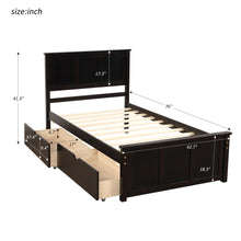 Load image into Gallery viewer, Platform Storage Bed With 2 Wheel Base Drawers