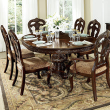 Load image into Gallery viewer, Elegant Style Beautiful Side Chairs 2 Piece Set Cherry With Tipping Fabric Upholstered Traditional Dining Furniture - Cherry