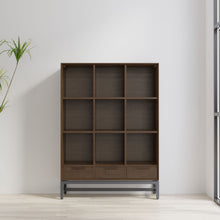 Load image into Gallery viewer, Banting - 9 Cube Bookcase With Drawers - Walnut Brown