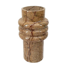 Load image into Gallery viewer, Genuine Marble Ridged Table Vase - Brown