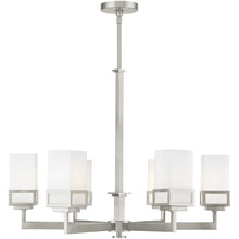 Load image into Gallery viewer, 29" Six Light Dimmable Chandelier With Shades - Nickel