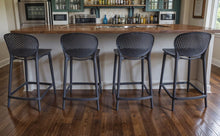 Load image into Gallery viewer, 30" Contemporary Heavy Duty Plastic Low Back Bar Height Bar Chairs (Set of 4) - Dark Gray
