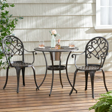 Load image into Gallery viewer, 3 Piece Outdoor Aluminium Cast Bistro Set With Ice Bucket - Copper