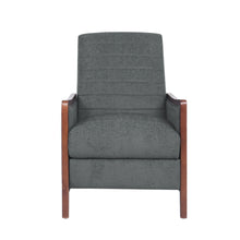 Load image into Gallery viewer, Mendota - Mid Century Modern Fabric Channel Stitch Wood Pushback Recliner - Gray