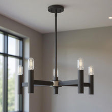 Load image into Gallery viewer, 19'' Five Light Dimmable Chandelier With Shades - Gray